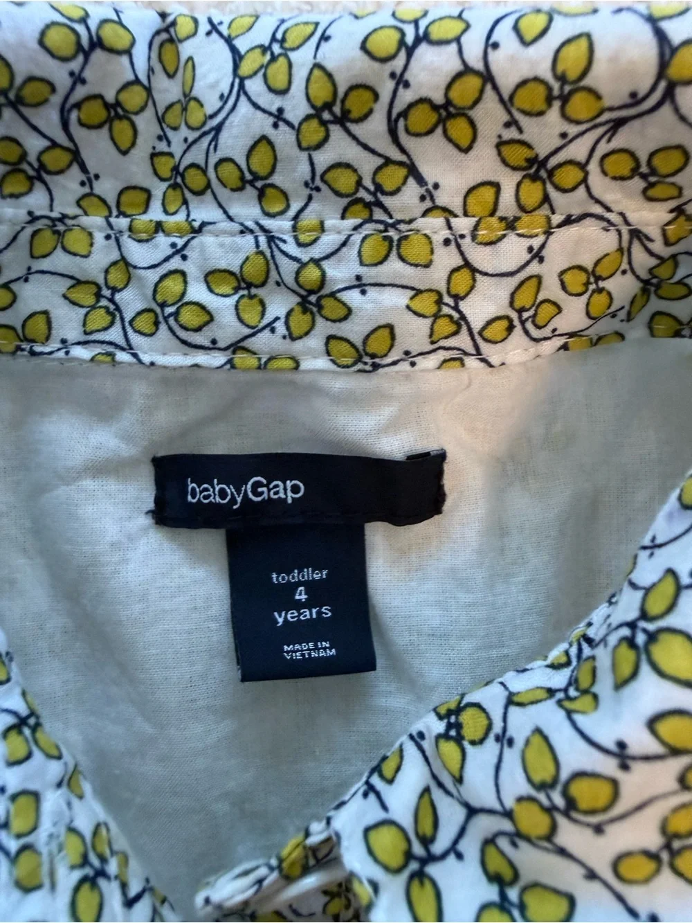 GAP yellow Floral Sleeveless Button-Front Dress